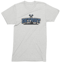 Detroit Motor City Retro Piston Mens T-shirt White