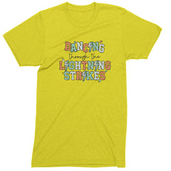Dancing Through The Lightning Strikes Mens T-shirt Yellow