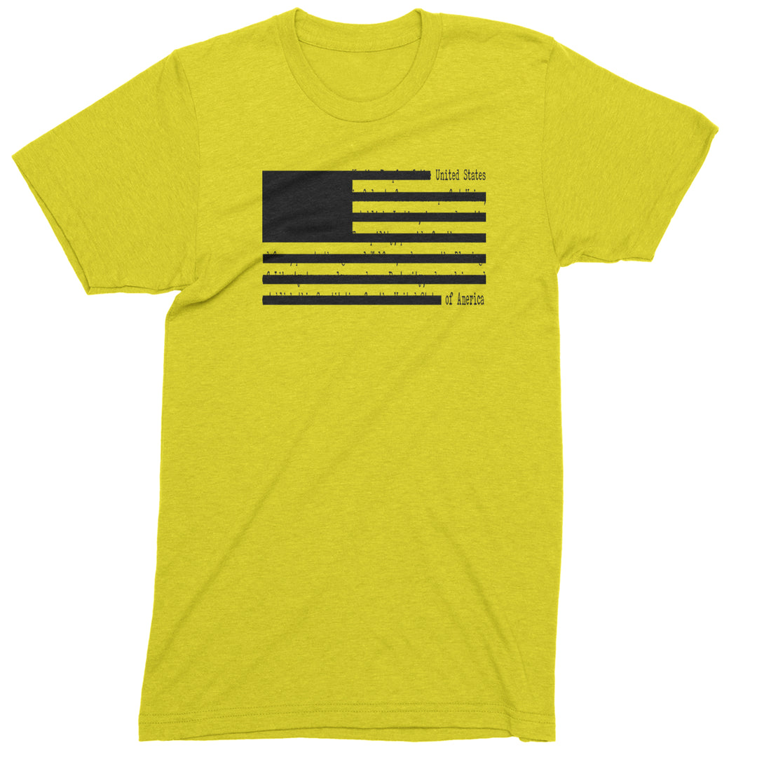 Redacted American Flag Mens T-shirt Yellow