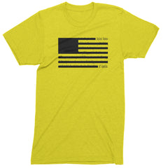 Redacted American Flag Mens T-shirt Yellow