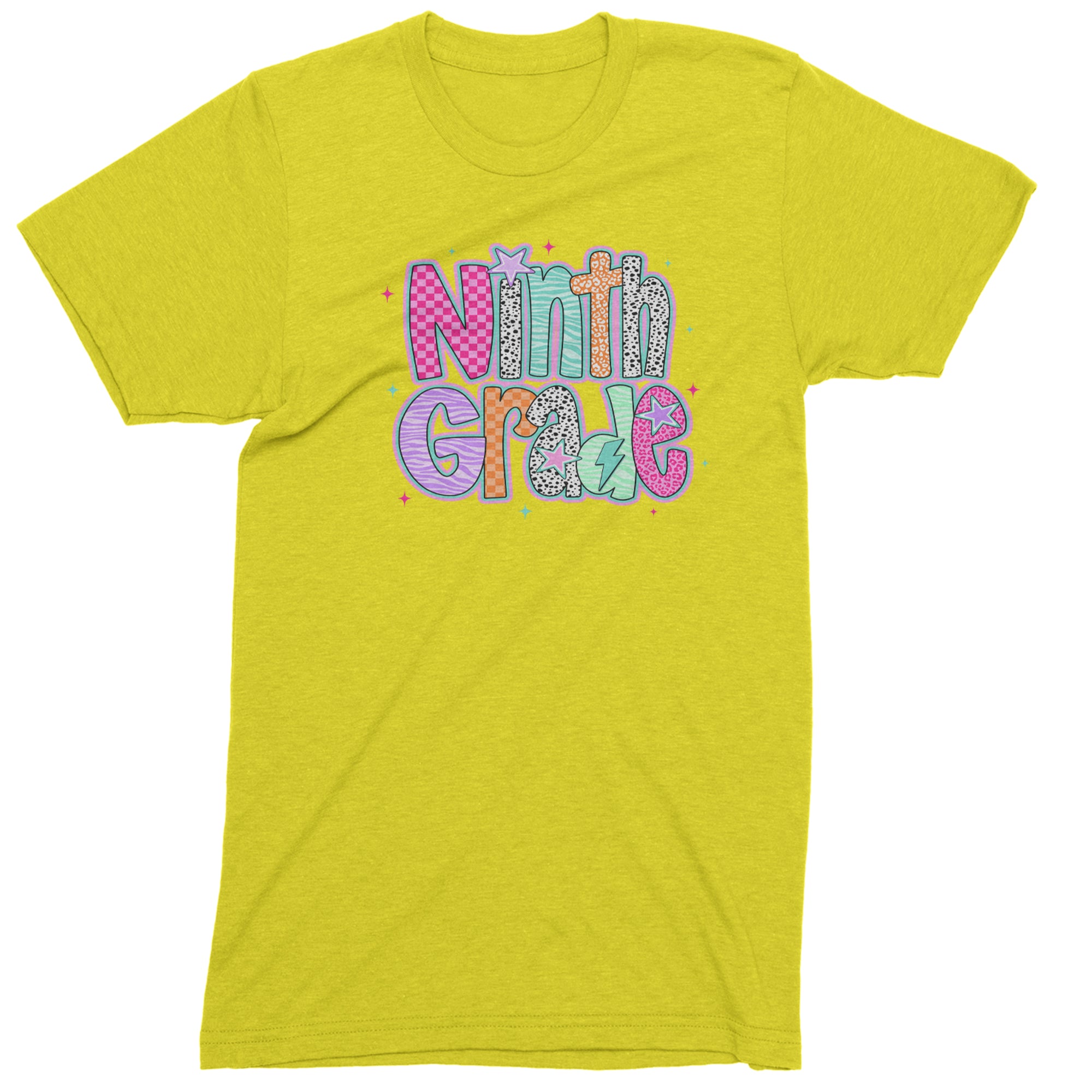 Ninth Grade Freshman Vibes Colorful Back to School Men's T-shirt Yellow