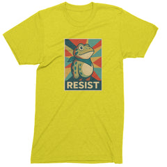 Resist Portland Protest Frog Mens T-shirt Yellow