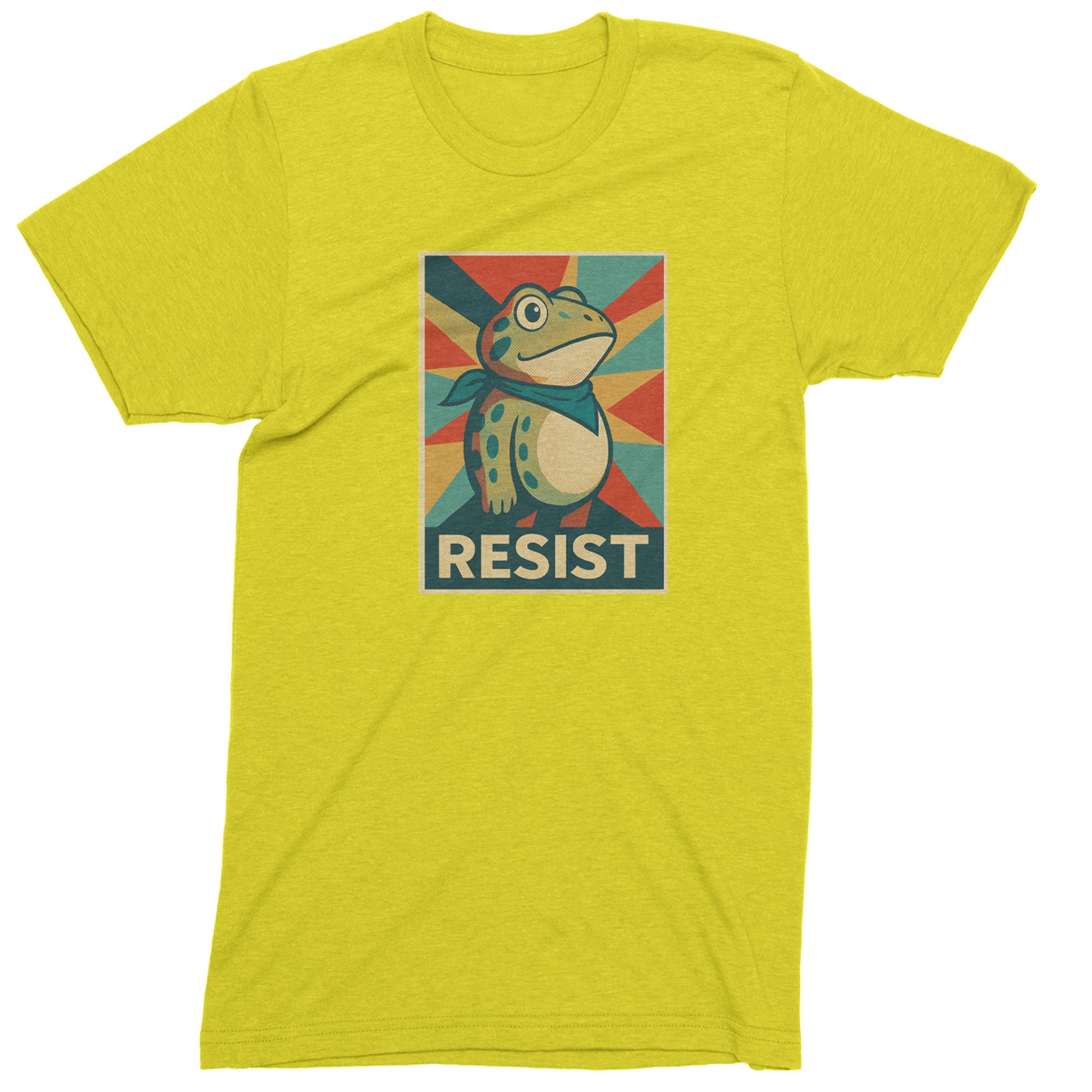 Resist Portland Protest Frog Mens T-shirt Yellow