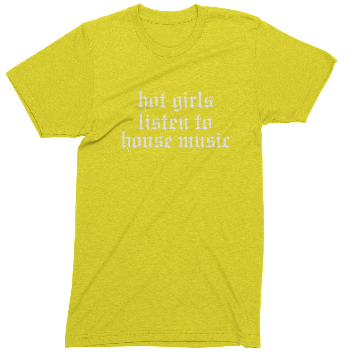 Hot Girls Listen To House Music Rave EDM Mens T-shirt Yellow