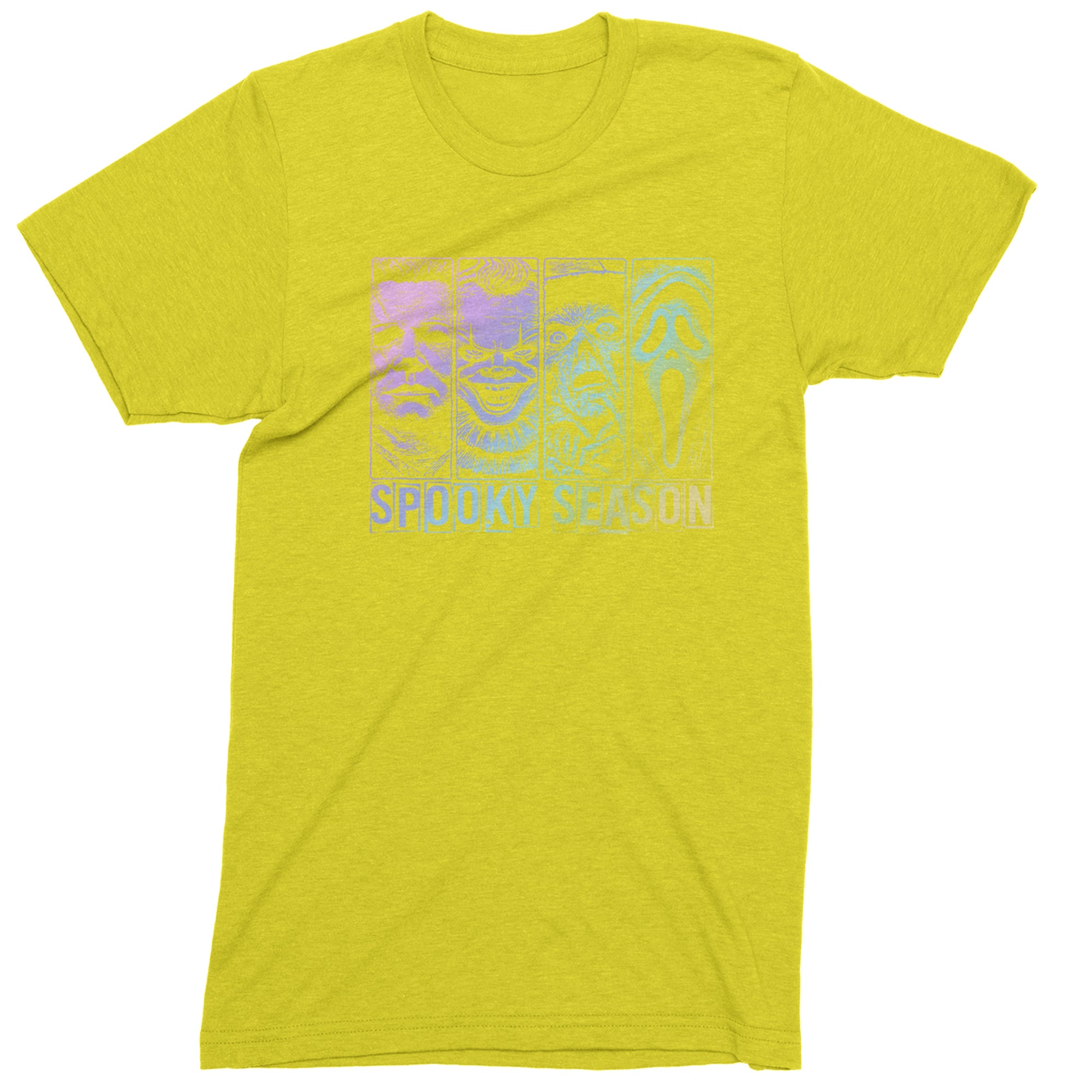 Spooky Season Horror Icons Halloween Mens T-shirt Yellow