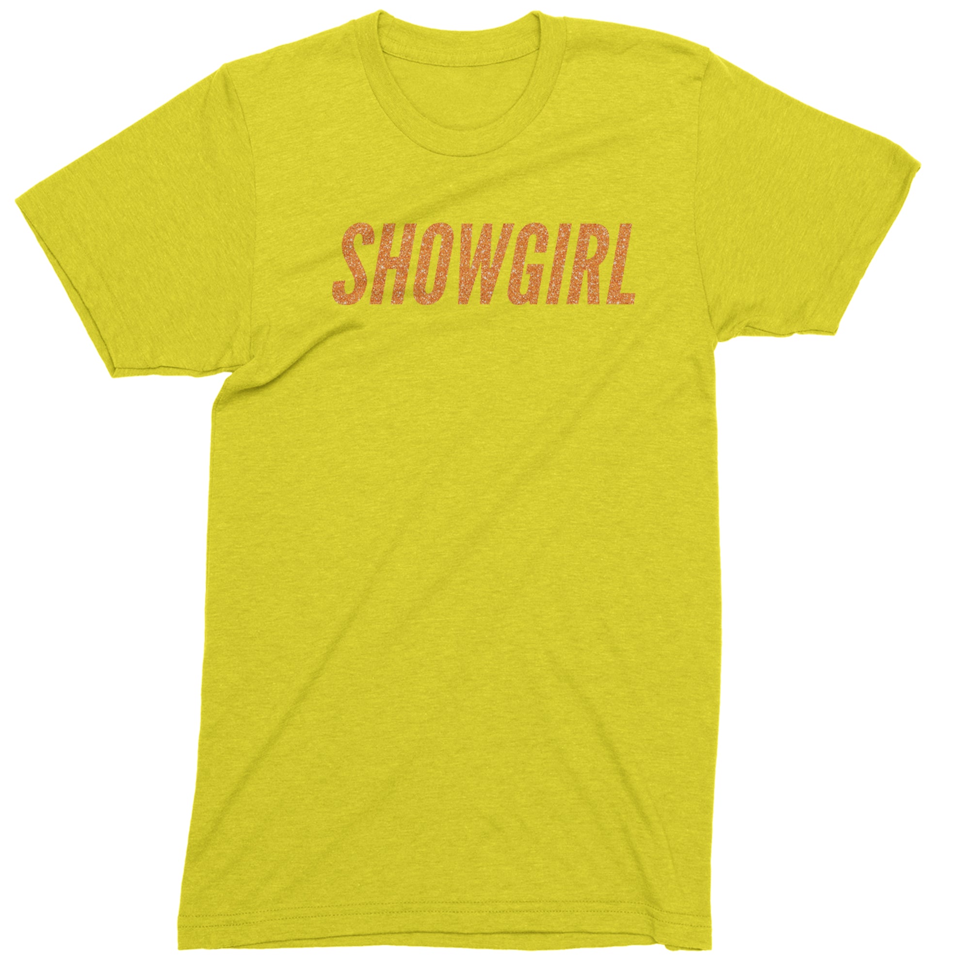 Showgirl Orange Glitter Mens T-shirt Yellow