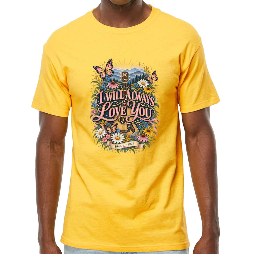 I Will Always Love You Dolly Mens T-shirt Yellow