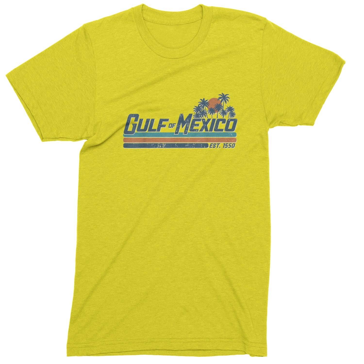 Gulf Of Mexico Established Year 1550 Men's T-shirt Yellow