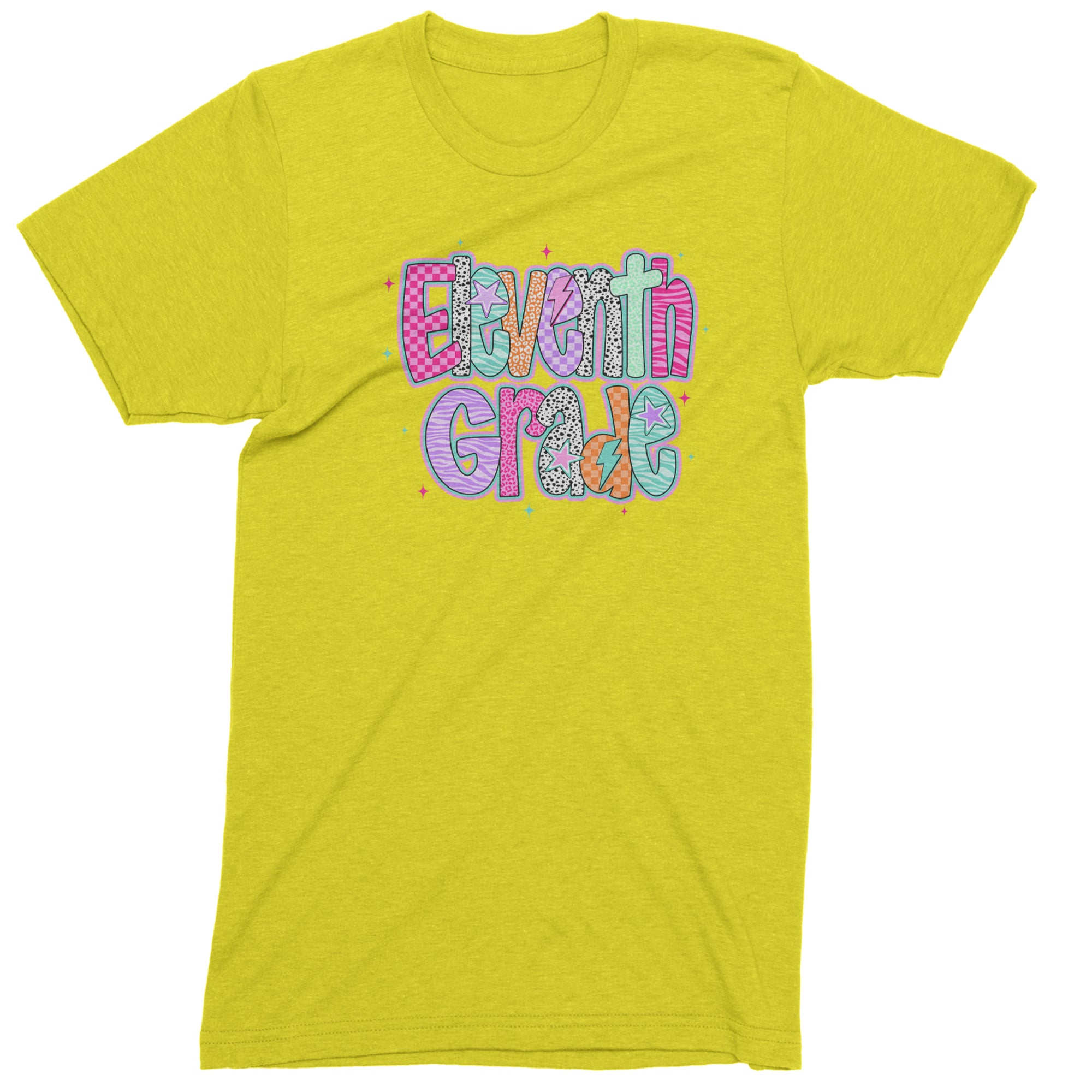 Eleventh Grade Extra Colorful Back to School Men's T-shirt Yellow