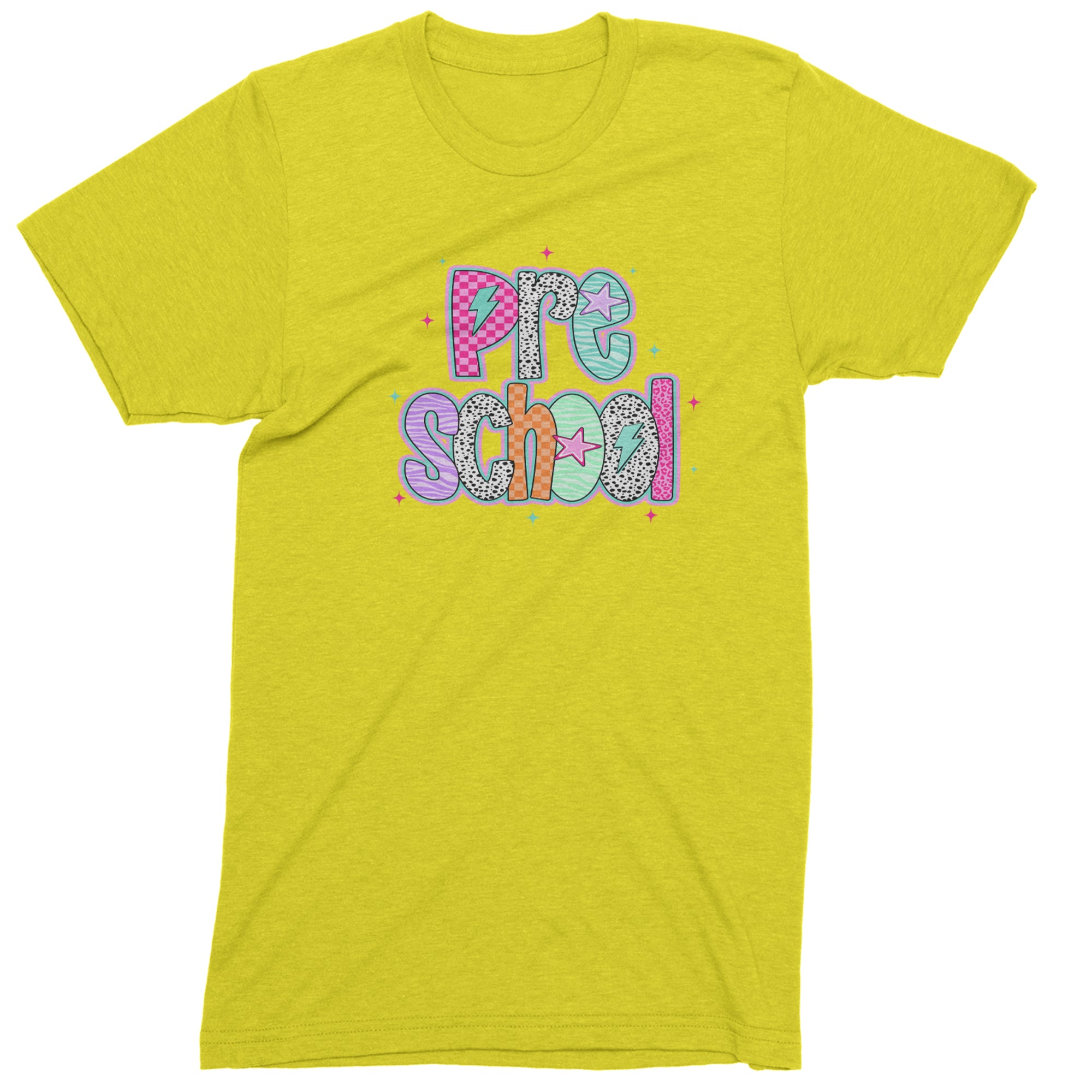 Preschool Power Colorful Back to School Men's T-shirt Yellow