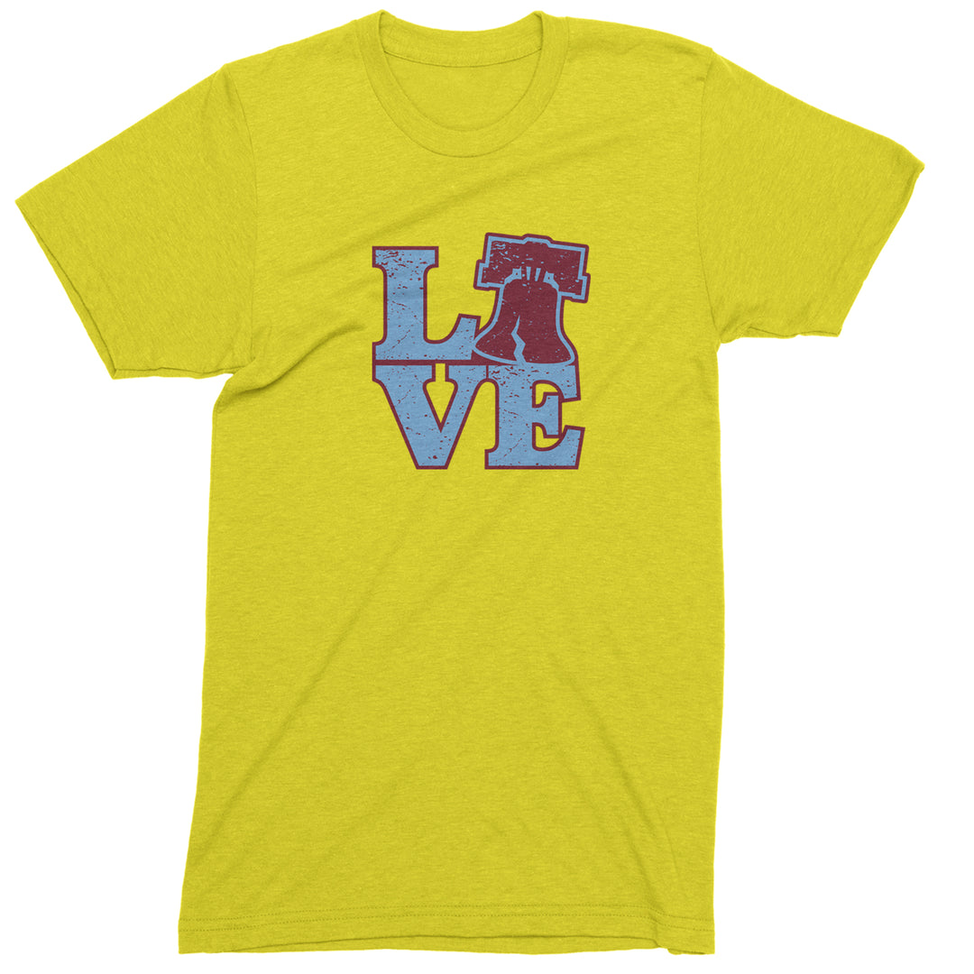 Love Philly Liberty Bell Mens T-shirt Yellow