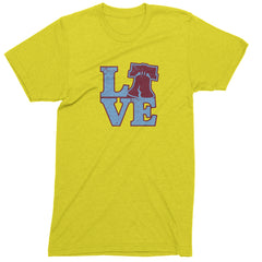 Love Philly Liberty Bell Mens T-shirt Yellow