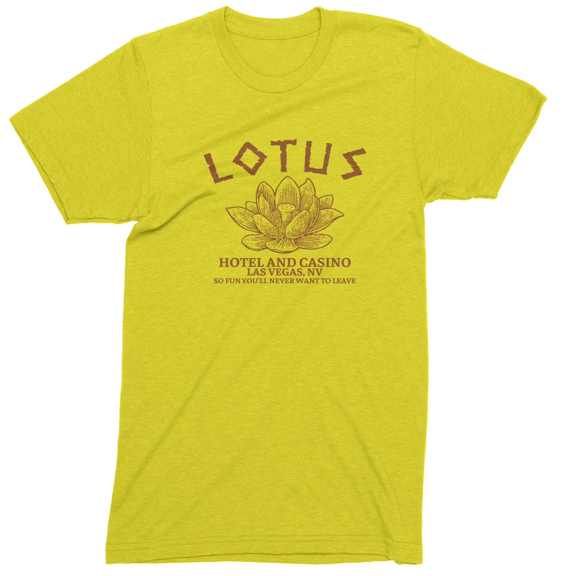 Lotus Hotel and Casino Mens T-shirt Yellow