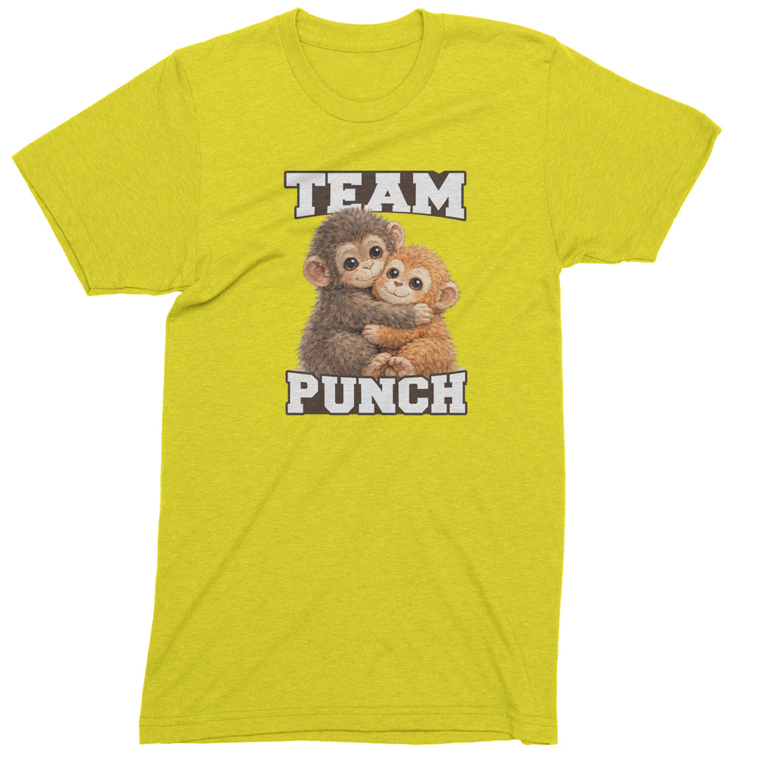 Team Punch Panchi-kun Monkey Mens T-shirt Yellow