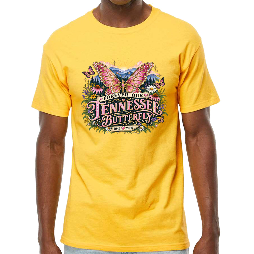 Forever Our Tennessee Butterfly Dolly Mens T-shirt Yellow