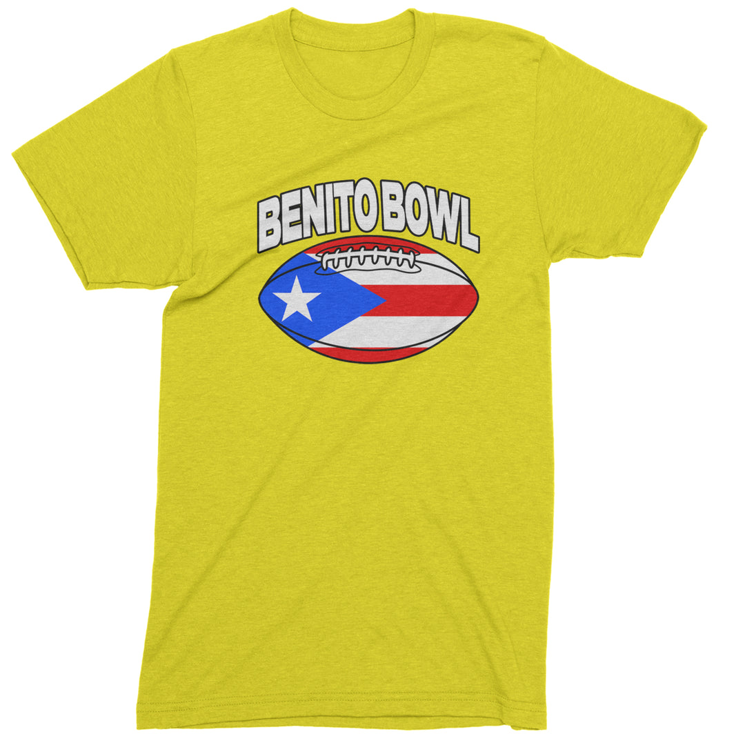 Benito Bowl Puerto Rico Football Mens T-shirt Yellow