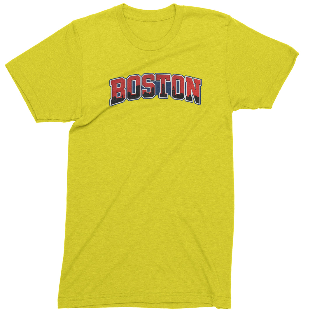 Boston City Pride Skyline Mens T-shirt Yellow