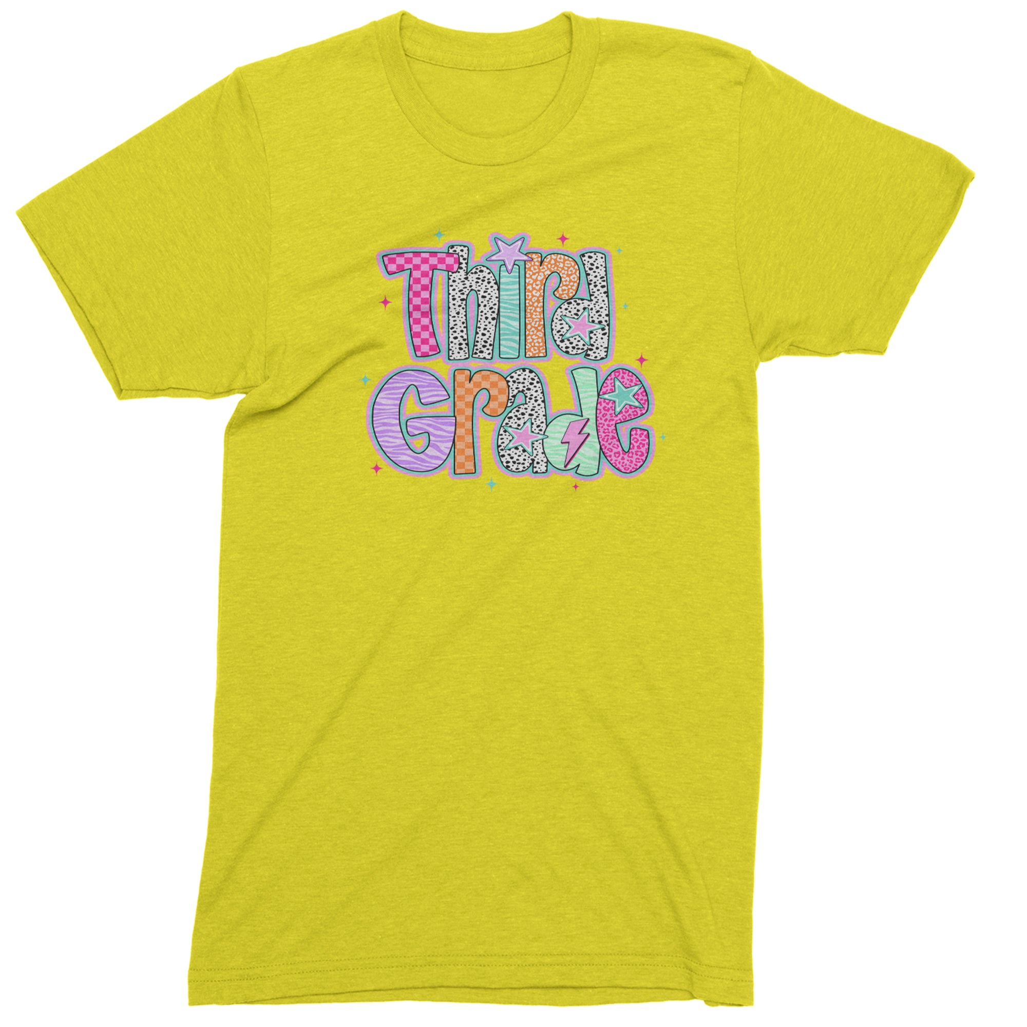 Third Grade Thunder Colorful Back to School Men's T-shirt Yellow