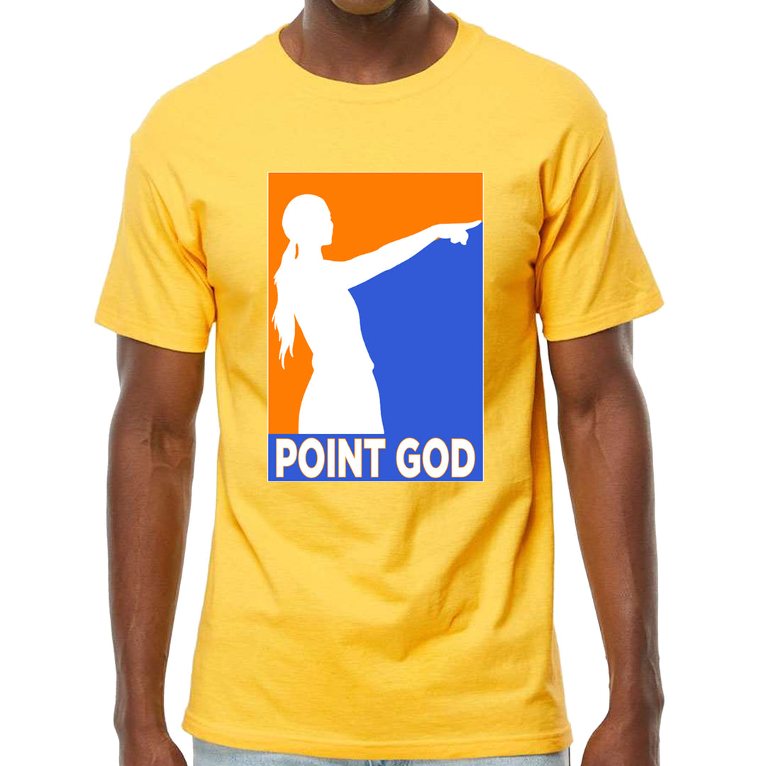 Point God Cunningham Basketball Pointing Meme  Mens T-shirt Yellow