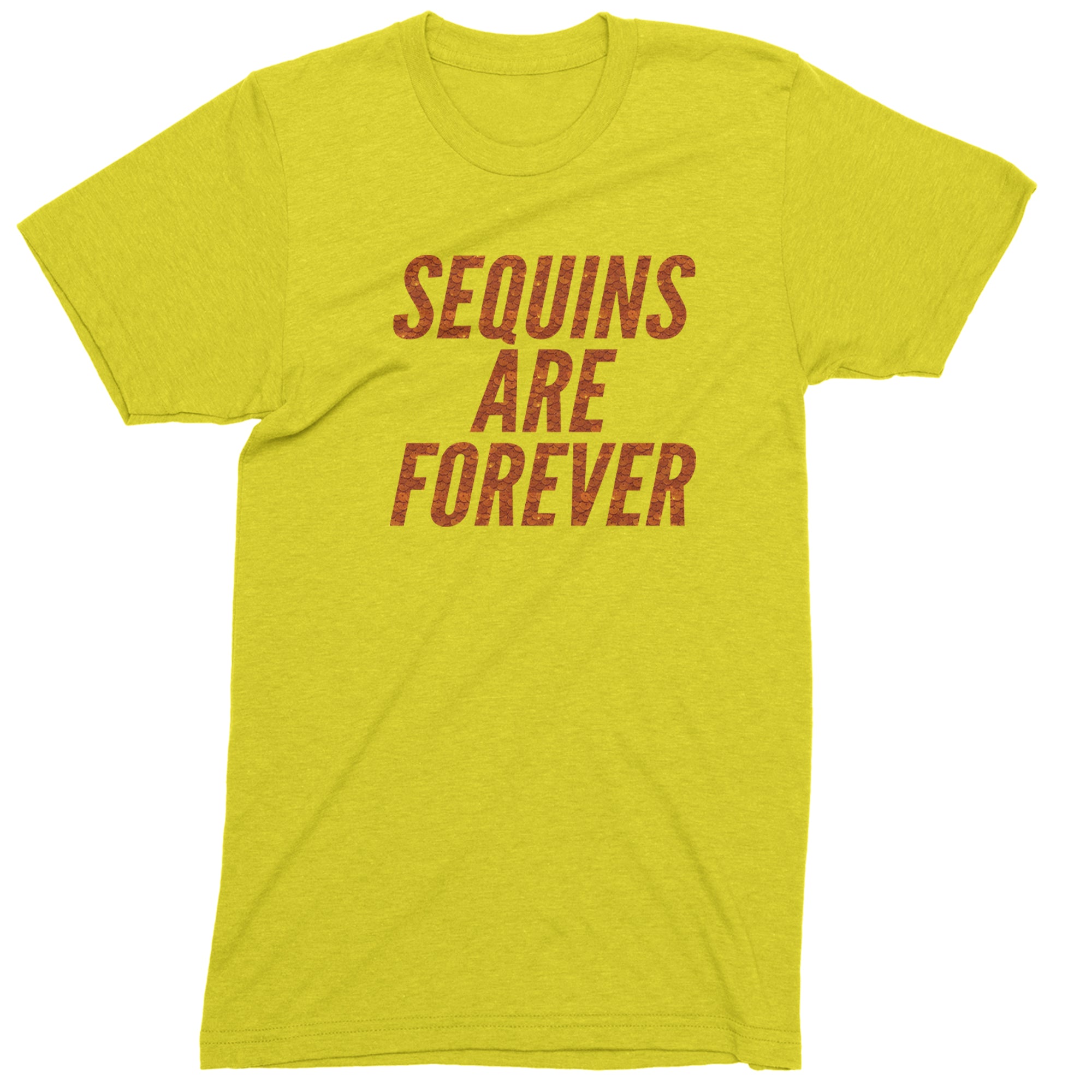 Sequins Are Forever Retro Glam Mens T-shirt Yellow
