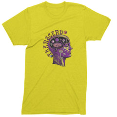 Psychedelic Cosmic Mushroom Head Men's T-shirt Yellow