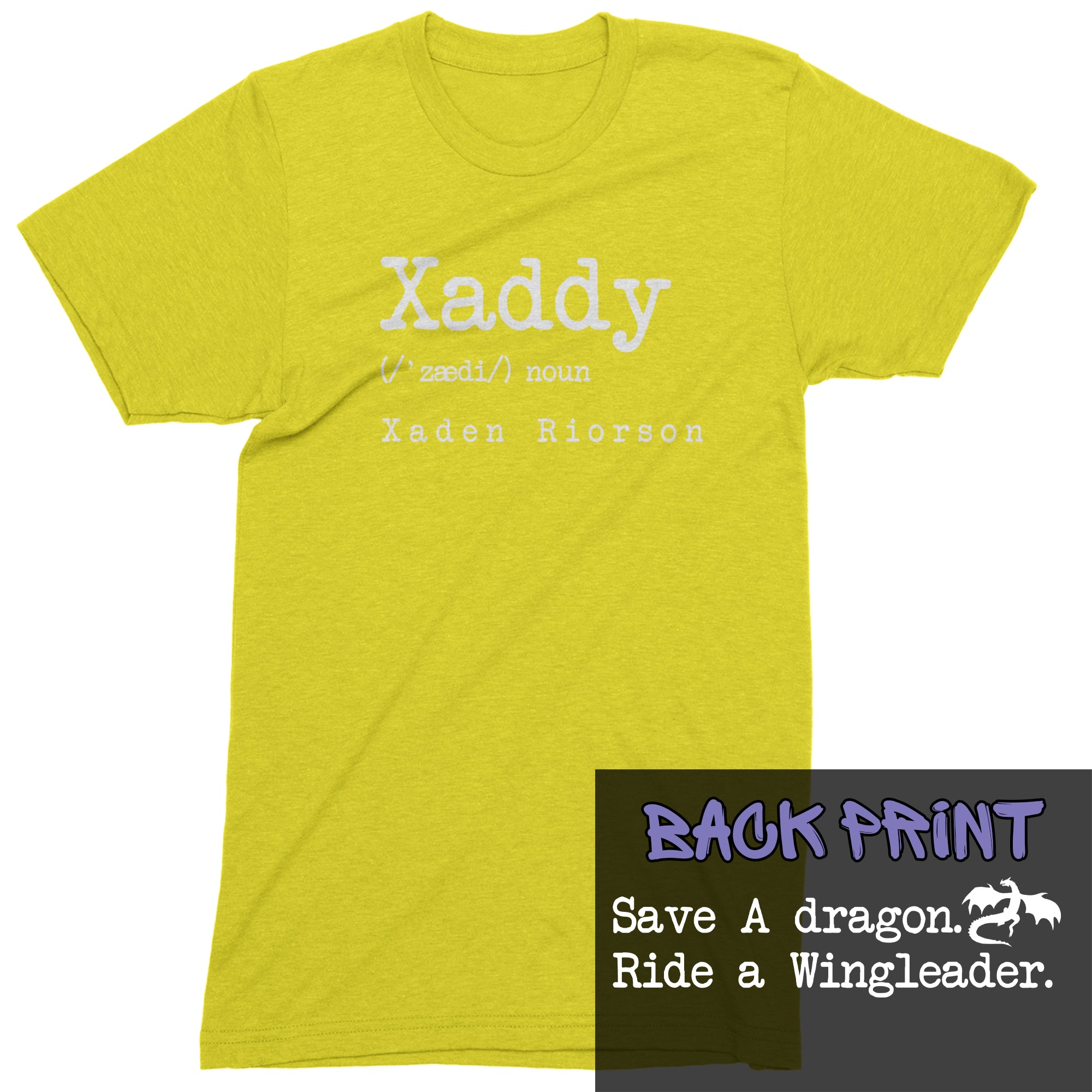 Xaddy Save A Dragon Ride A Wingleader Mens T-shirt Yellow