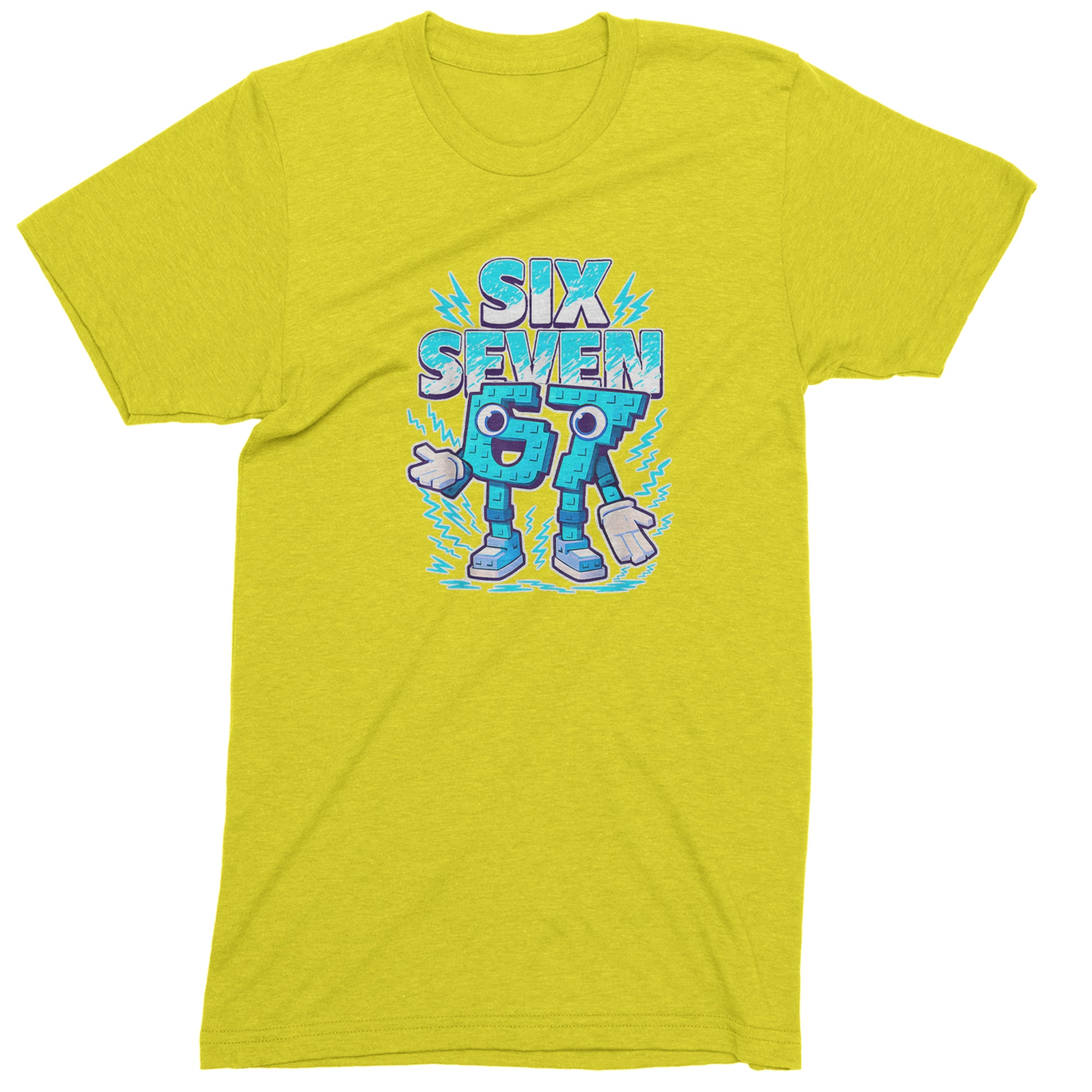 67 Brainrot Meme Slang Mens T-shirt Yellow