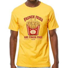 French Fries Are Finger Food IYKYK Mens T-shirt Yellow