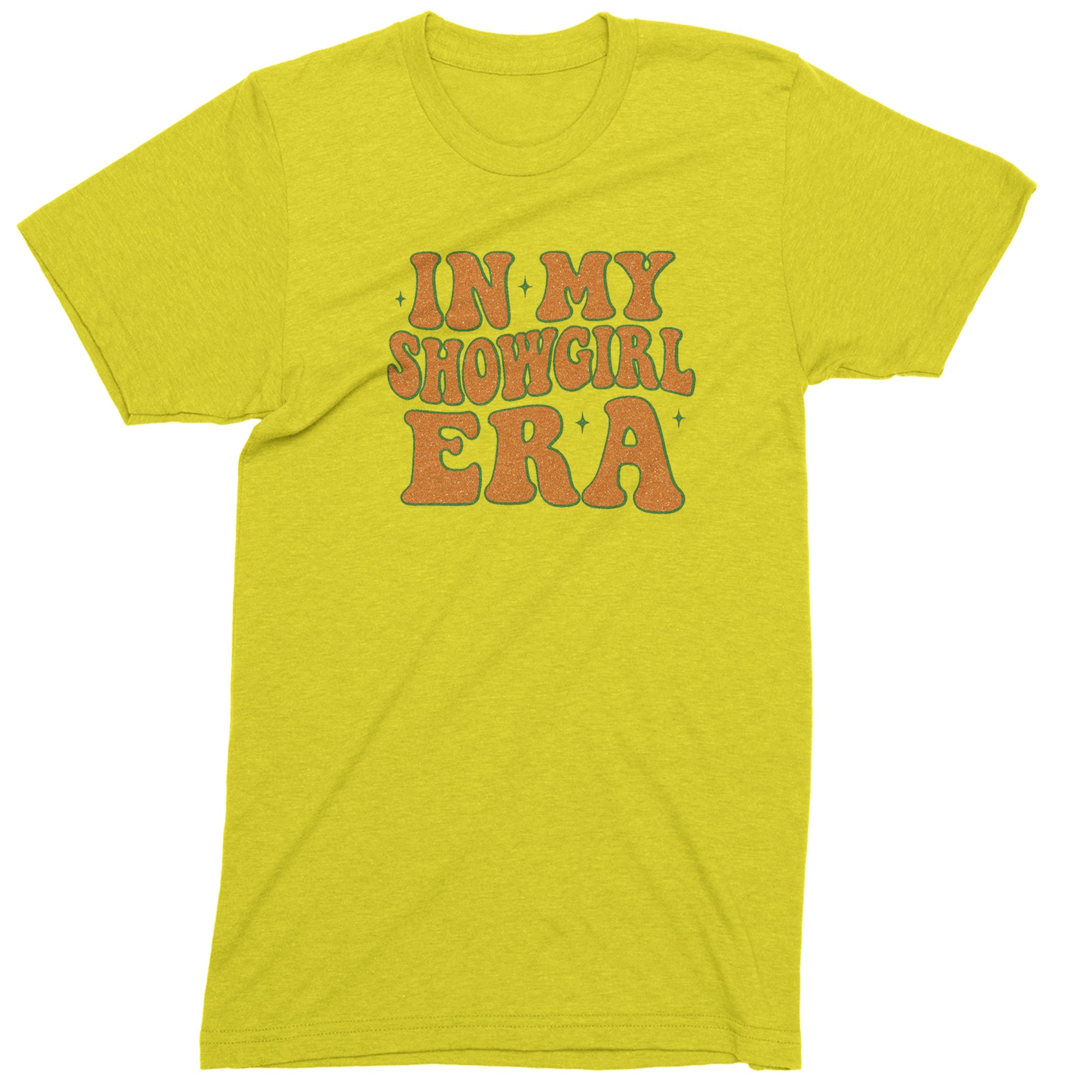 In My Showgirl Era Retro Mens T-shirt Yellow