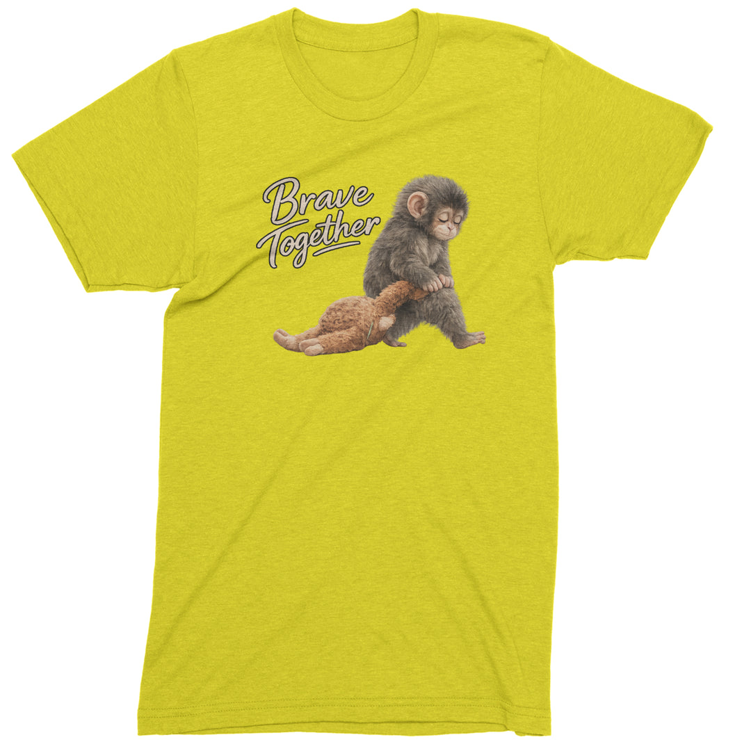 Punch Brave Together Stuffed Animal Mens T-shirt Yellow