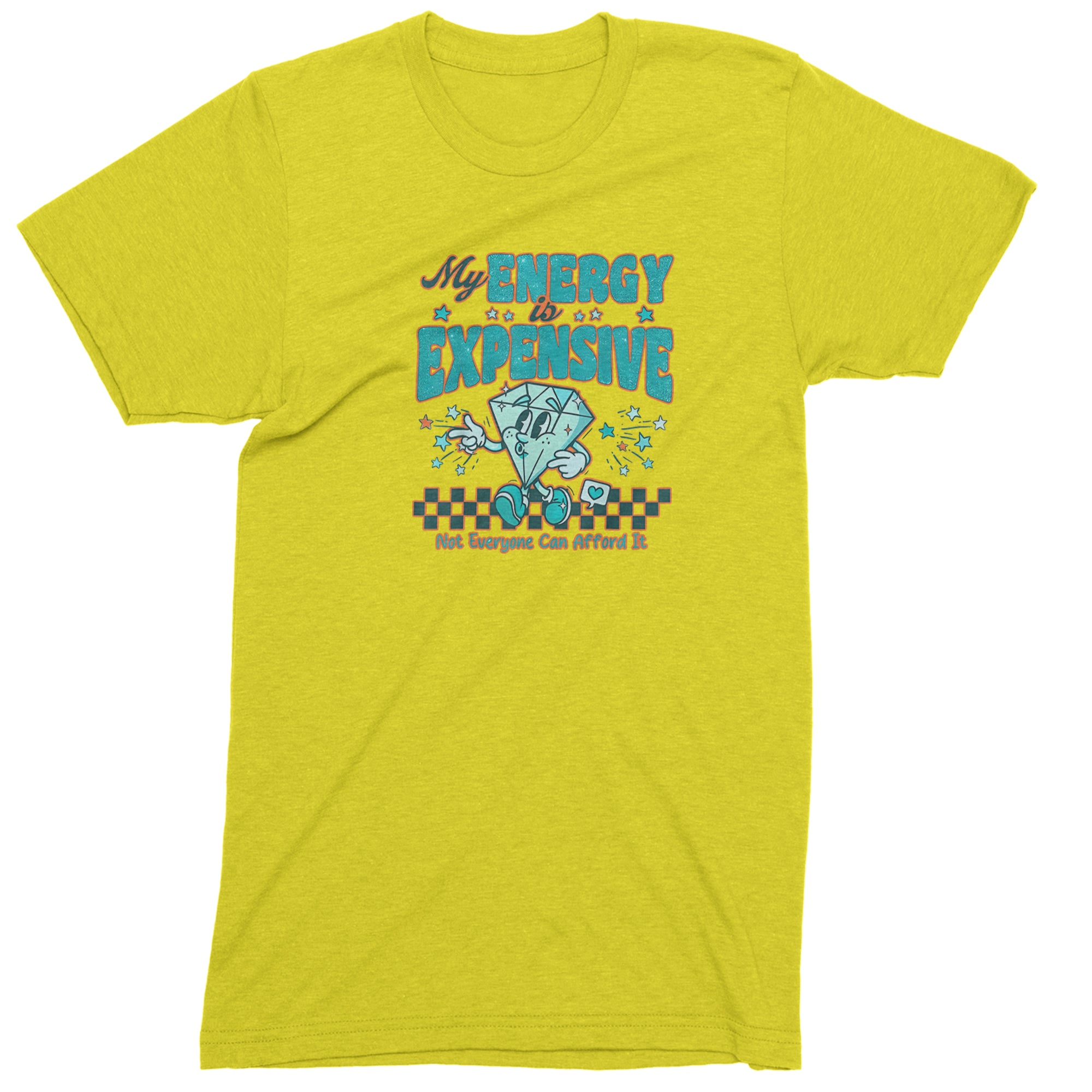 Diamond My Energy Is Expensive Mens T-shirt Yellow