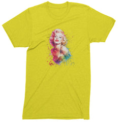 Mrs. Monroe Watercolors Bombshell Mens T-shirt Yellow