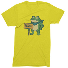 Sign Resist Meme Frog Protest Mens T-shirt Yellow