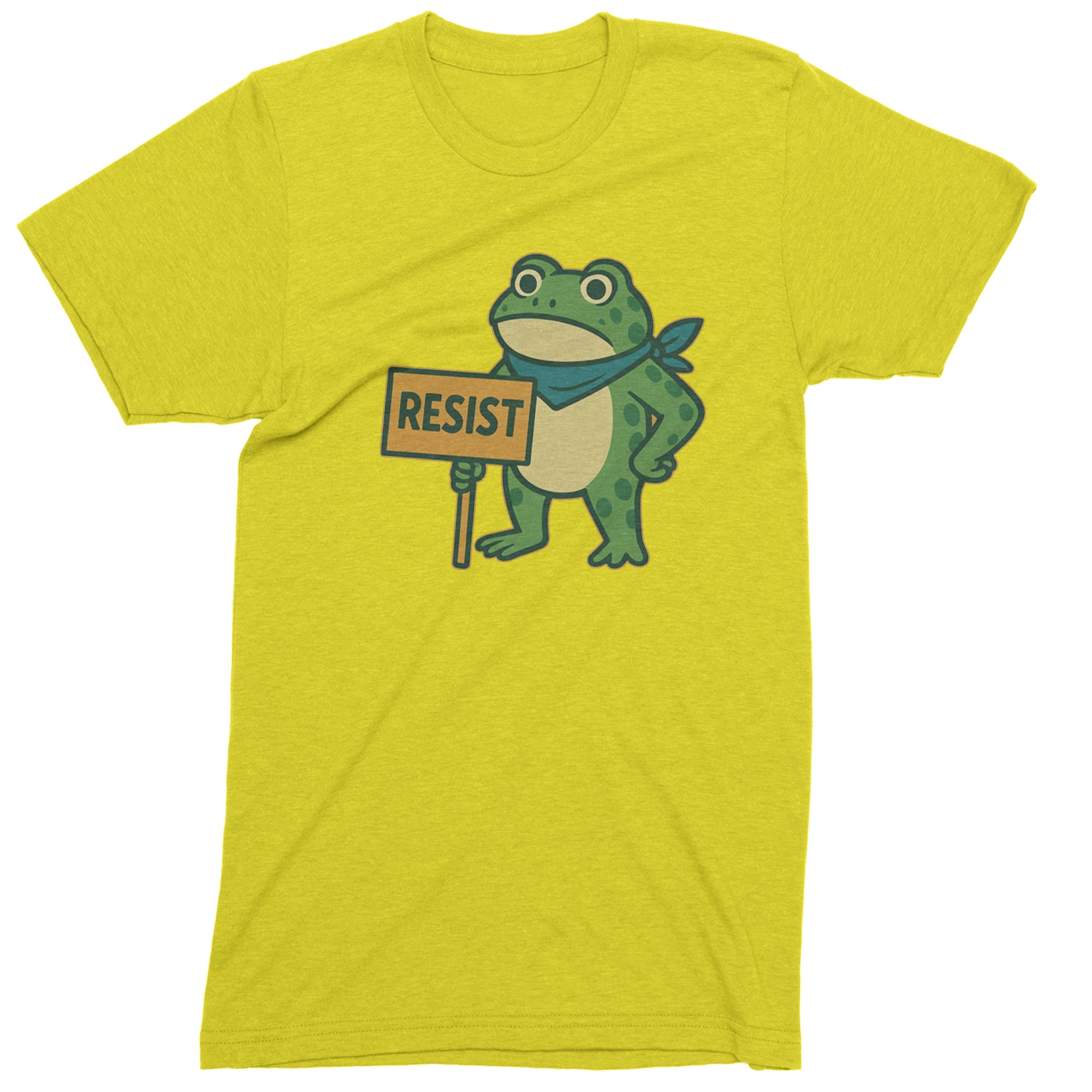 Sign Resist Meme Frog Protest Mens T-shirt Yellow