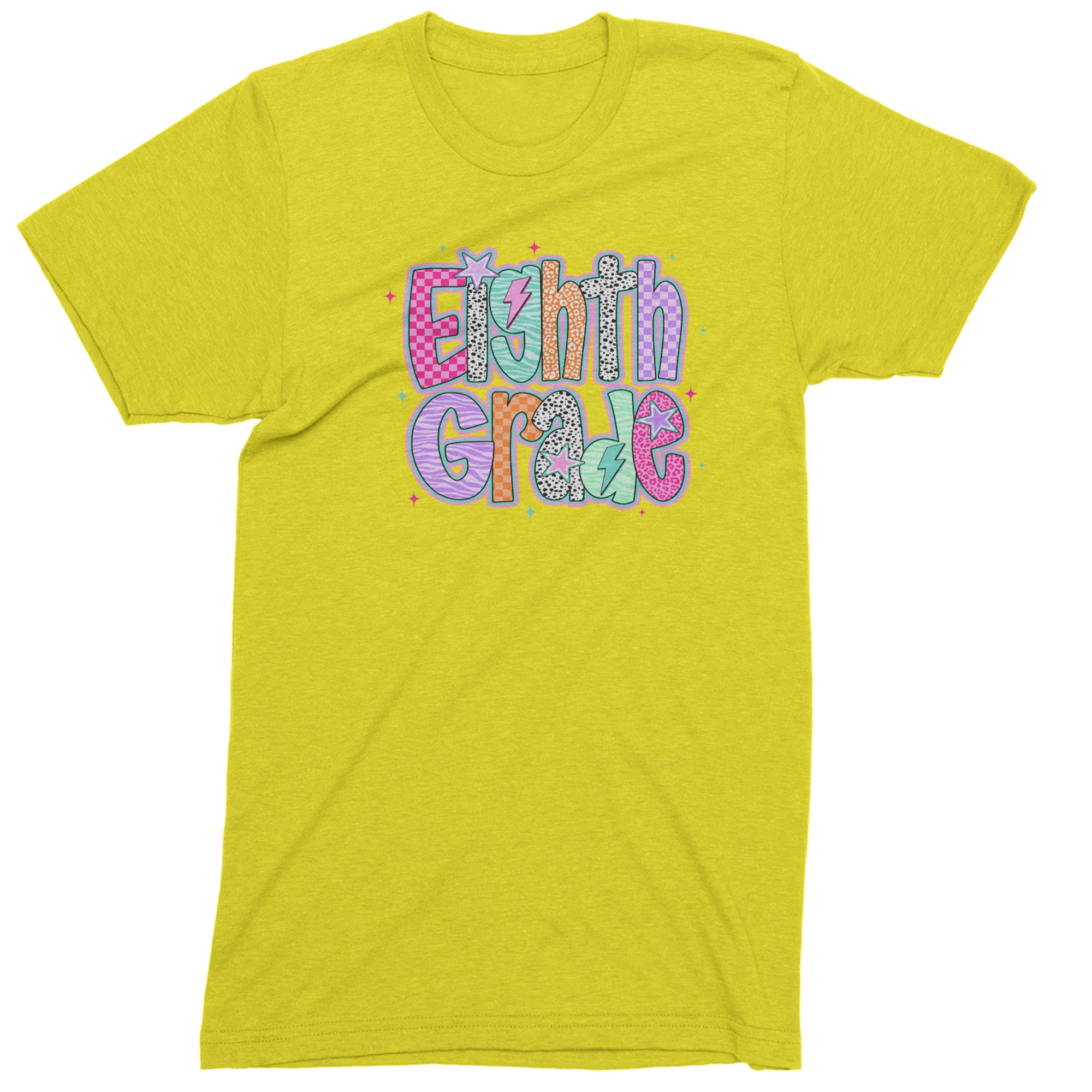Eighth Grade Energy Colorful Back to School Men's T-shirt Yellow