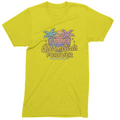 Golden Girls Forever Retro Sunset Mens T-shirt Yellow