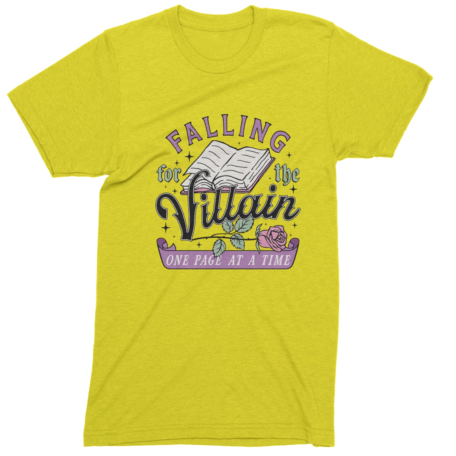 Falling For The Villain One Page At A Time  Mens T-shirt Yellow