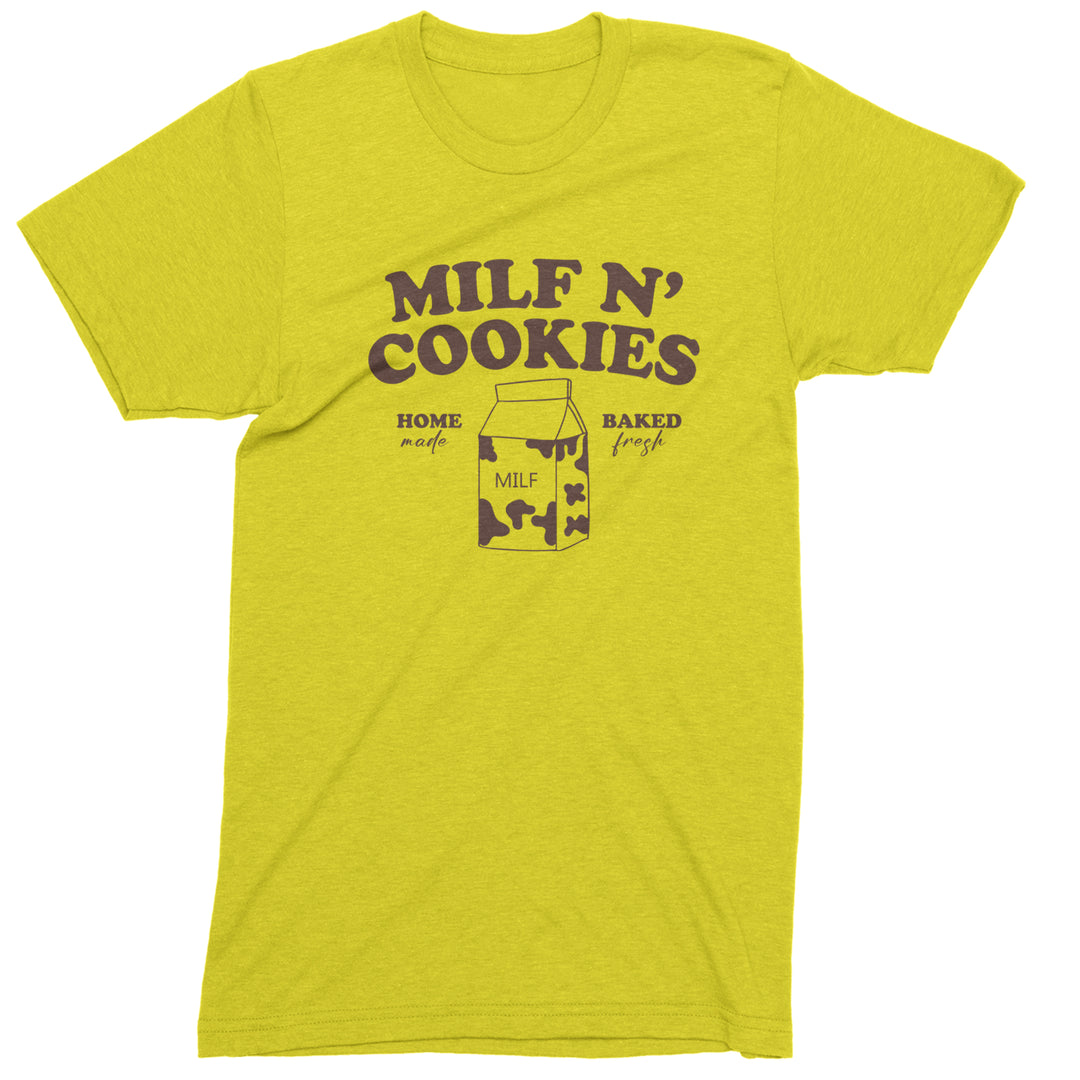 Milf And Cookies Mens T-shirt Yellow