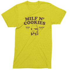 Milf And Cookies Mens T-shirt Yellow