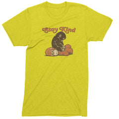 Punch Stay Kind Macaque Mens T-shirt Yellow
