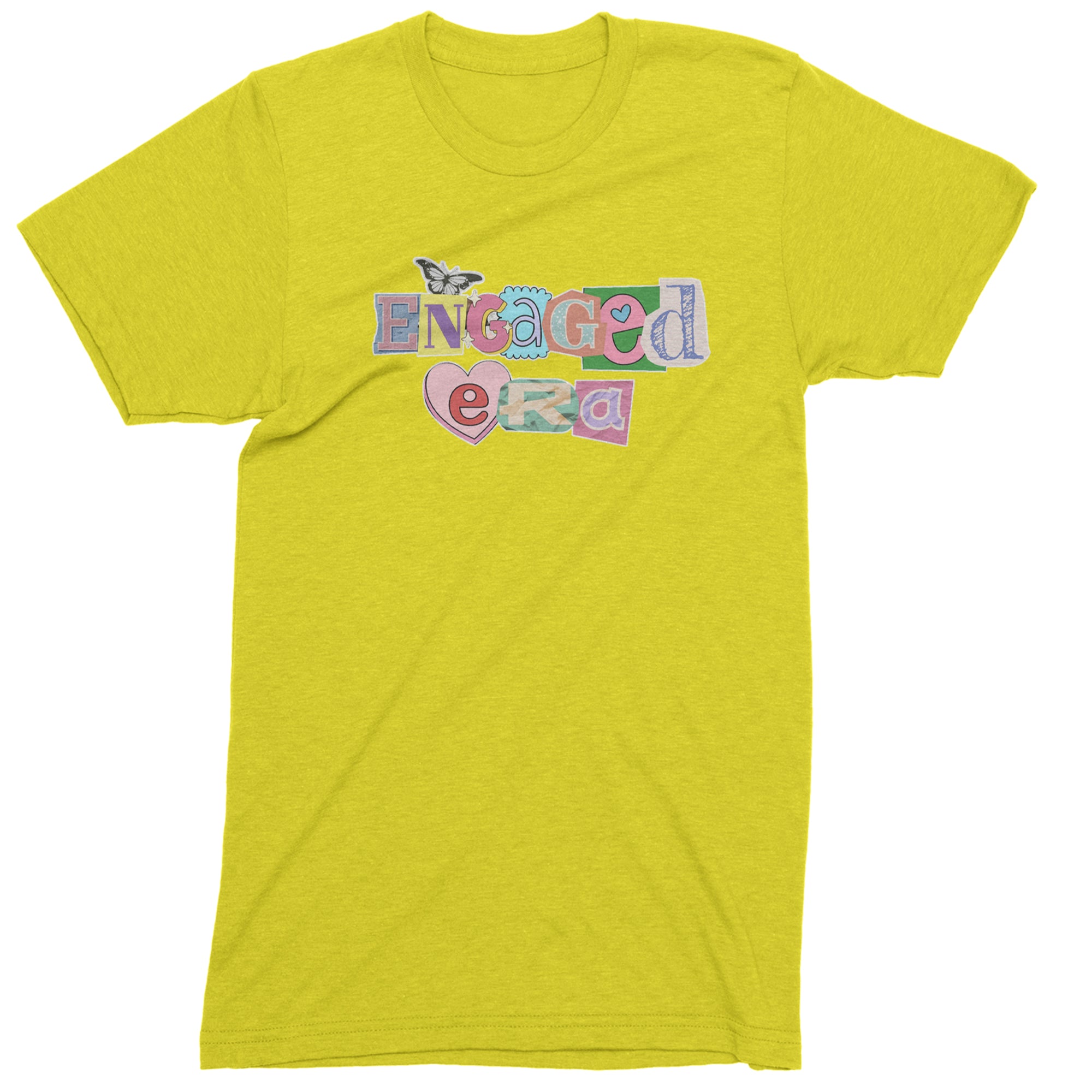 Engaged Era Aesthetic Retro Collage Design Mens T-shirt Yellow