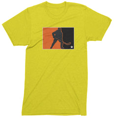 Hockey Enforcer Retro Vintage Mens T-shirt Yellow