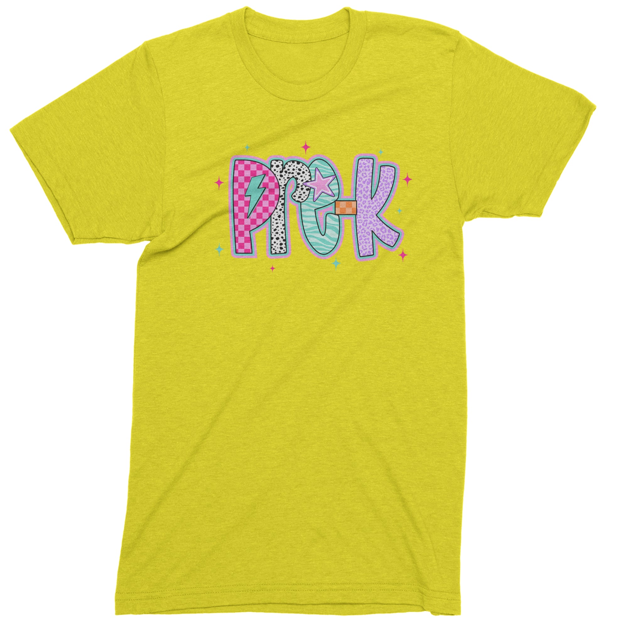 Pre-K Party Time Colorful Back to School Men's T-shirt Yellow