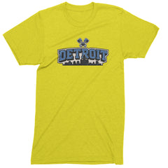 Detroit Motor City Retro Piston Mens T-shirt Yellow