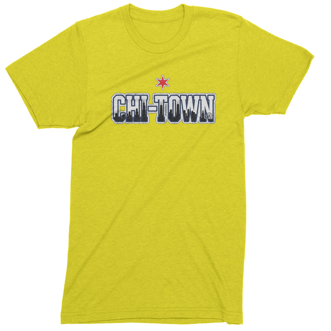 Chicago Chi-Town City Pride Mens T-shirt Yellow