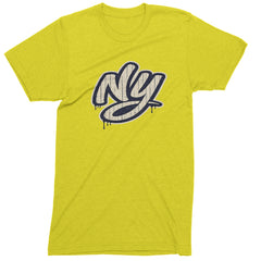 NYC New York City Grunge Street Mens T-shirt Yellow