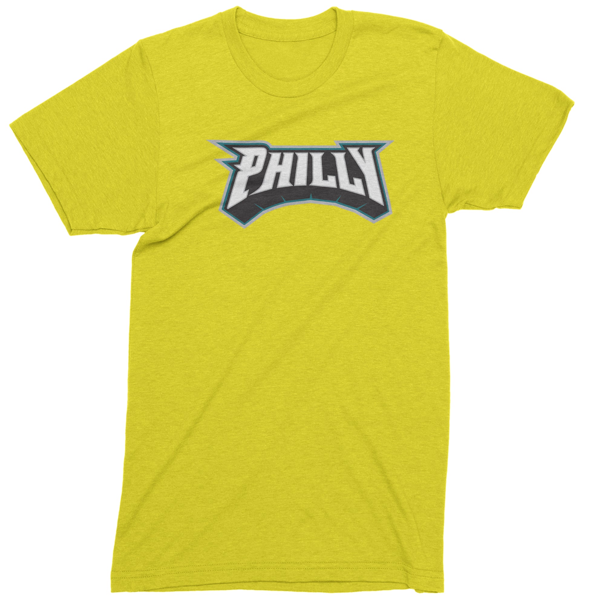 Philly Bold Block Throwback Mens T-shirt Yellow