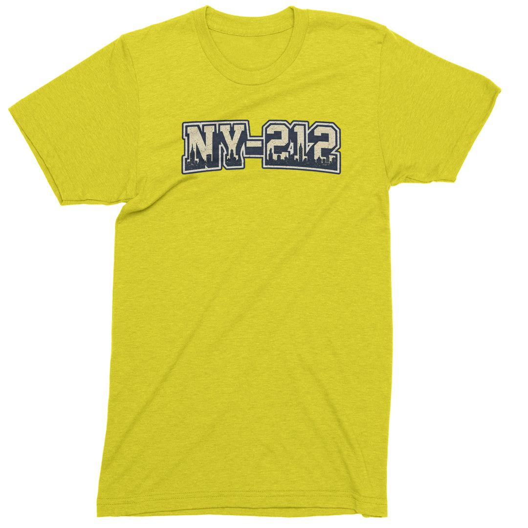 New York City 212 Area Code Skyline  Mens T-shirt Yellow