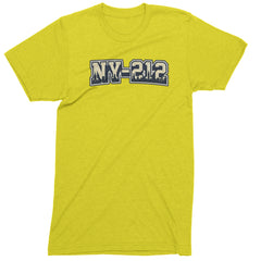 New York City 212 Area Code Skyline  Mens T-shirt Yellow