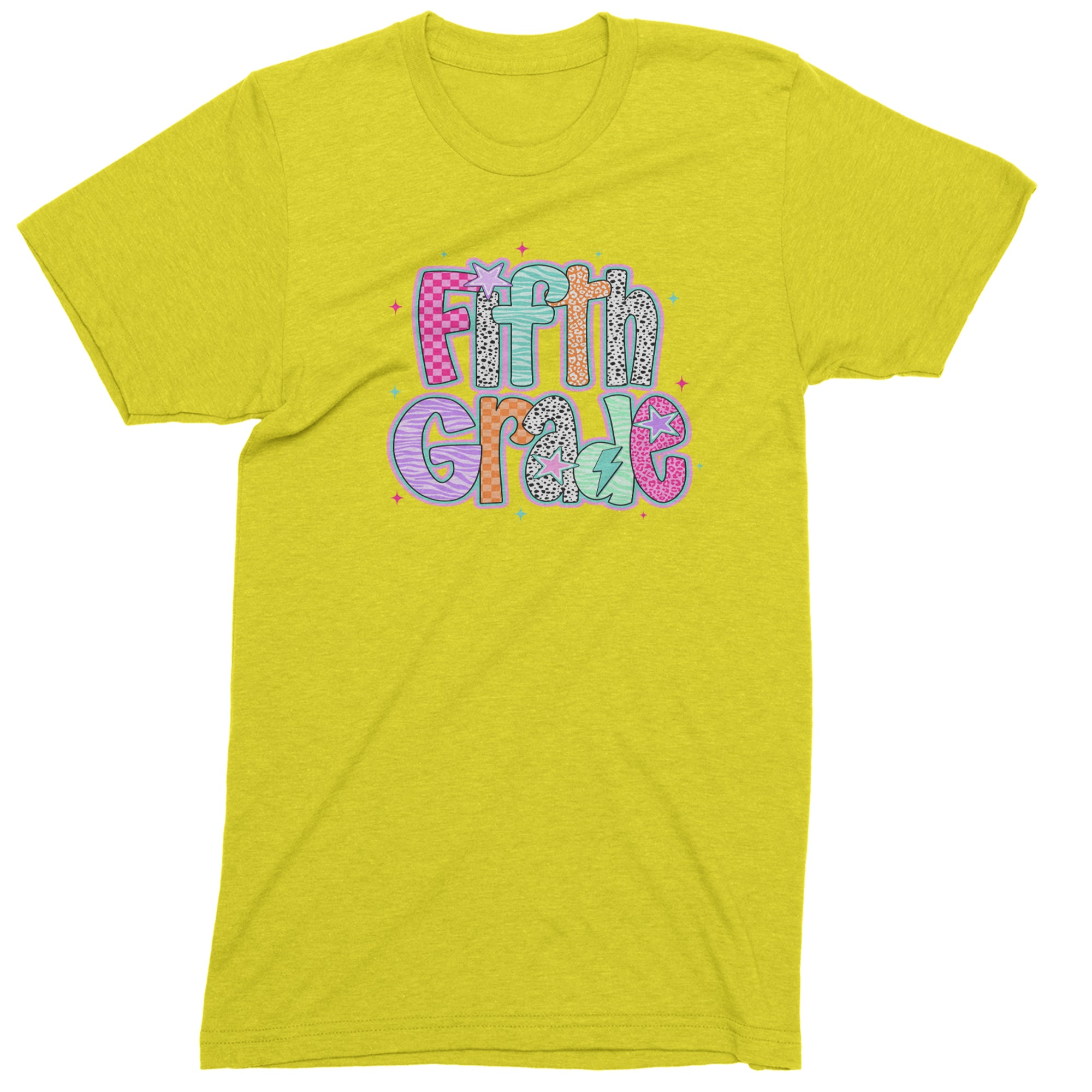 Fifth Grade Fly Colorful Back to School Men's T-shirt Yellow